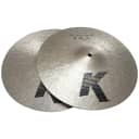 Zildjian 13" K Custom Series Dark Hi Hat Pair Drumset Cast Bronze Cymbals with Low to Mid Pitch and Warm Sound K0940