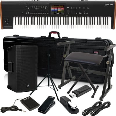 Korg Kronos 2 88-key Synthesizer Workstation – Music Workstation, Gator GTSA-KEY88, Mackie Thump12A, Speaker Stand, Plixio Stand, Bench, Sustain Pedal, Nektar NX-P, Nektar NP1, (2) 1/4 Cables, 64GB USB Stick Bundle image 1