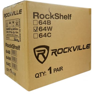 Pair Rockville RockShelf 64W White 6.5" Home Bookshelf Speakers w/29" Stands image 7