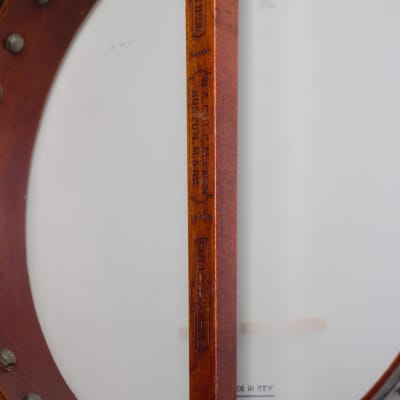 W. A. Cole  Eclipse 5 String Banjo,  c. 1892, ser. #256, black tolex hard shell case. image 12