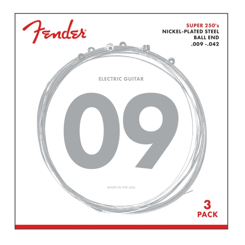 Photos - Strings Fender Super 250's Nickel-Plated Steel   new (3-Pack)