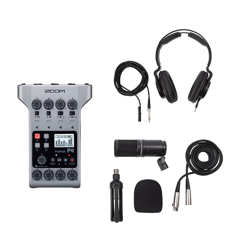 ZDM-1 Podcast Microphone Pack with Headphones and Mic Cables Bundle with  Boom Arm Microphone Stand (2 Items)