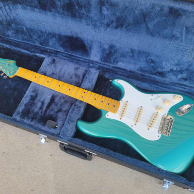 2014 Fender Squier 50's Classic Vibe Stratocaster Sherwood Green w/ Case image 5