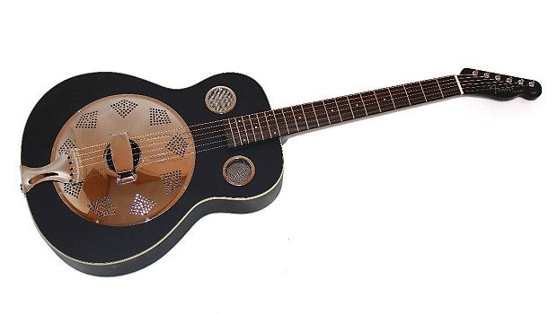 Fender Top Hat Black Resonator Acoustic Guitar image 1