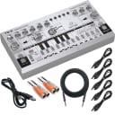 Behringer TD-3-SR Analog Bass Line Synthesizer - Silver - Complete Cable Kit