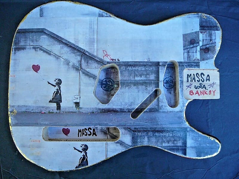 MASSA  Guitars U.S.A Model: Banksy Grim Reaper & Banksy Girl With balloon image 1