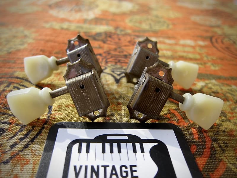 Vintage Valco Guitar Supro National Tuning Machines 3 on a side