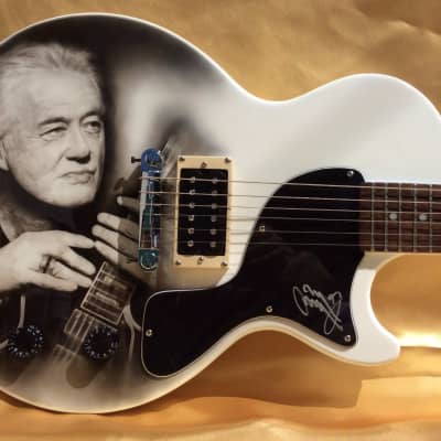Led Zeppelin Jimmy Page Signed Airbrushed Guitar (Beckett Certified) image 2