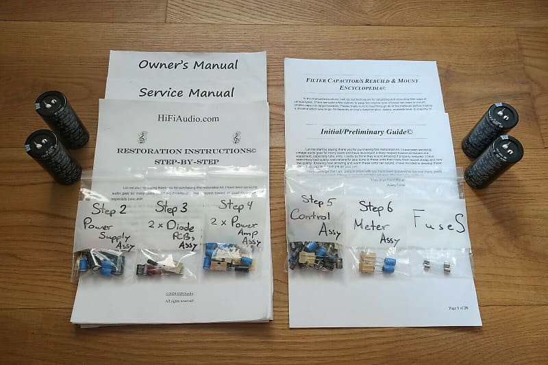 Kenwood KA-601 restoration kit filter capacitor repair rebuild fix  			