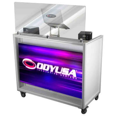 Odyssey MDJ65W Majestic Portable DJ Booth with 65″ Flat Screen Monitor Cabinet image 1