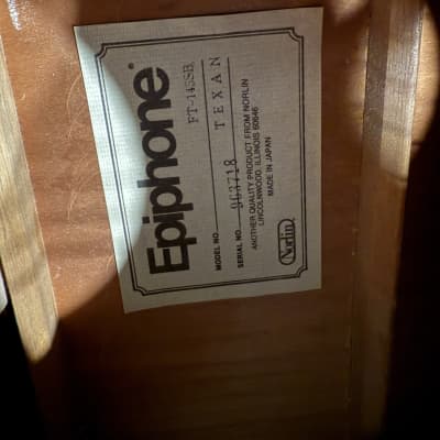 Epiphone Texan FT-145 SB 70's with Hard Shell Case image 6