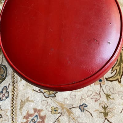 Unbranded  Red Leather Type Drum Throne/Seat/ Premier Maybe? image 3