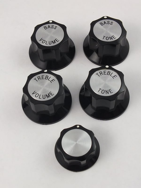 Rickenbacker style 5 Guitar Knobs set 18 spline fit Reverb