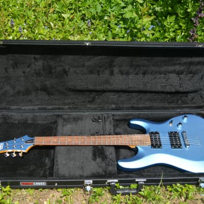 Schecter C-6 Deluxe in Satin Metallic Light Blue w/ Black Dunlop Straploks & a New Black Gator HSC image 11