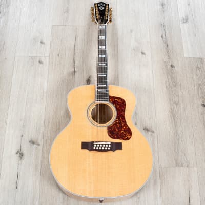 Guild USA F-512E 12-String Jumbo Acoustic-Electric Guitar, Natural Maple Blonde image 6