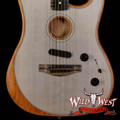 Fender American Acoustasonic Stratocaster Ebony Fingerboard Transparent Sonic Blue image 1