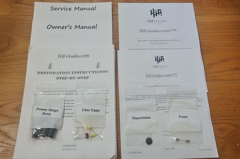 Fisher model 100AZ restoration kit filter capacitor repair rebuild fix  			