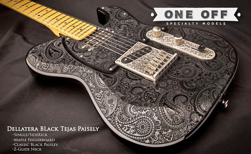 Dean Zelinsky Dellatera Z-Glide Black Paisley Engraved Black Paisley Engraved image 1