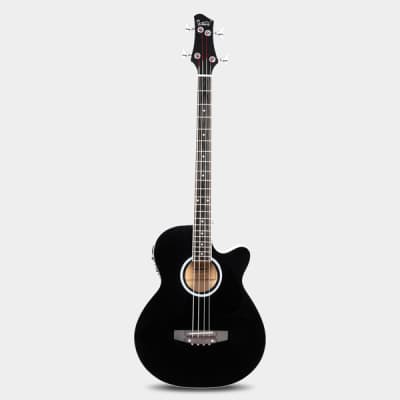 Glarry GMB101 4 string Electric Acoustic Bass Guitar w/ 4-Band Equalizer EQ-7545R Black image 8