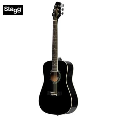 Stagg Black Dreadnought Acoustic Guitar With Basswood Top, Left-Handed Model Sa20D Lh-Bk image 6
