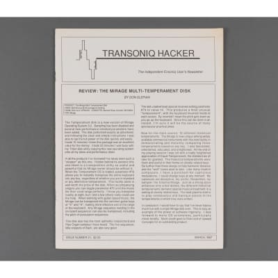 Transoniq Hacker Ensoniq User's Newsletter Issue #21
