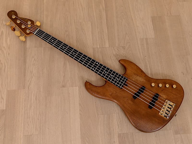 Moon JJ-5 Jazz Bass Five String Mahogany Body w/ Bartolini Pickups, Gold  Hardware, Case | Reverb