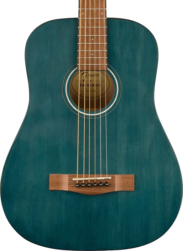 Fender FA-15 3/4 Scale Steel String Acoustic Guitar, Walnut FB, Blue w/ Gig Bag image 1