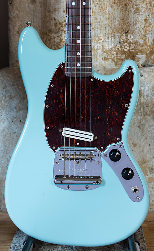 2006 Fender Japan Mustang 65 Vintage Reissue Daphne Blue Seymour Duncan humbucker offset guitar CIJ image 1