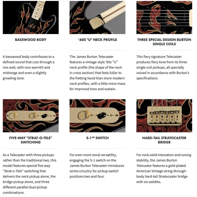 Fender James Burton Artist Series Signature Telecaster Red Paisley Flames image 19