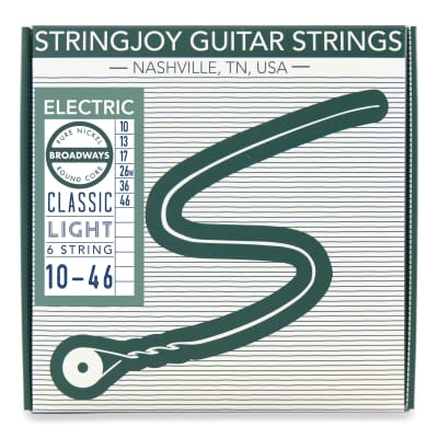 Stringjoy Broadways Pure Nickel Electric Guitar Strings - Classic Light (.10 - .46)