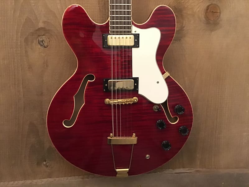 Eastwood NSH 12 Nashville 12 Semi Hollow 12 String Electric Guitar Flame Wine w OHSC