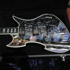 KISS PAUL STANLEY STAGED USED WASHBURN PS800 CRACKED MIRROR GUITAR - ARTIST OWNED! image 7