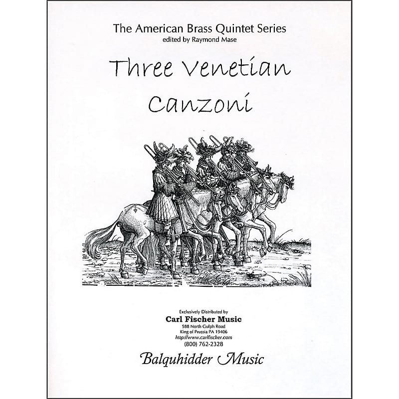 Carl Fischer Three Venetian Canzoni Book | Reverb