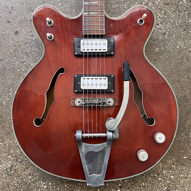 Teisco Vintage Hollowbody Electric Guitar 1960s - Red image 1