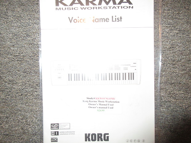 Used Korg  Karma Music Workstation Owner's Manual image 1