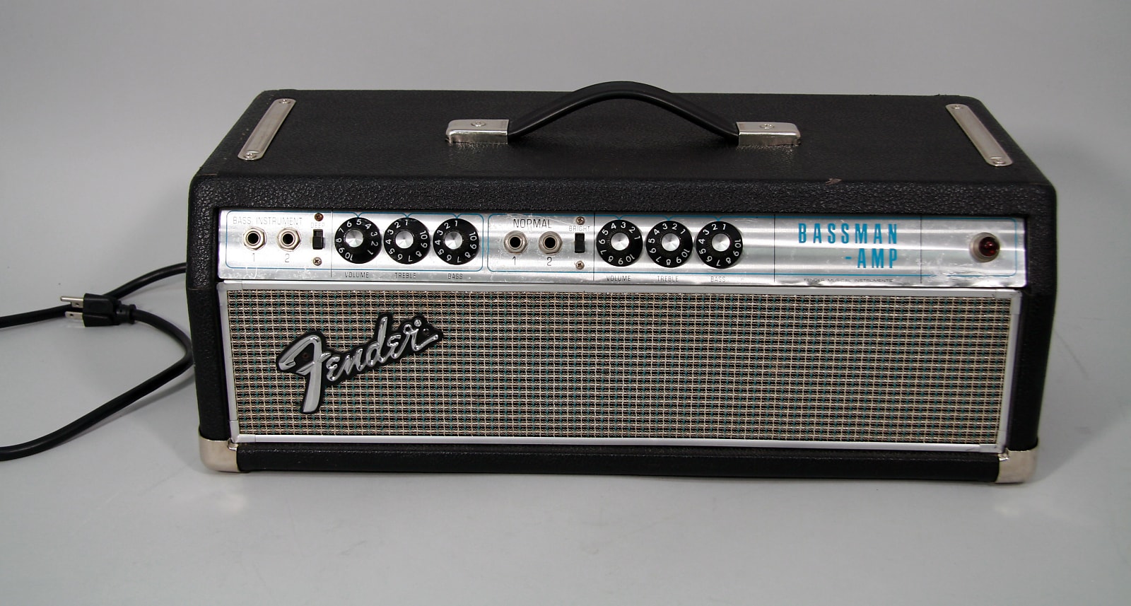 1968 Fender Bassman Silverface Vintage Electric Guitar Tube Amplifier Head 50 Watts image 1