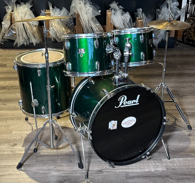Used 5pc CB Drum Set Green Wrap w/Hardware & Cymbals Reverb