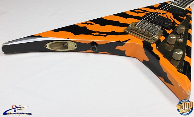 Vintage 1985 Jackson USA RR1 Randy Rhoads Electric Guitar, Orange Tiger  #29597