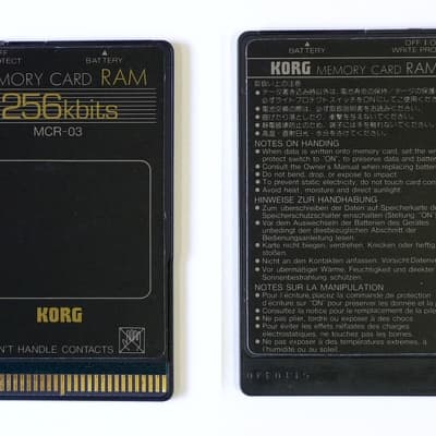 Korg MCR-03 Memory Ram Card 256kb 707 WAVESTATION AD SR EX M1 M1R M1RES M1 PLUS T1 T2 T3 A1 A2 A3 DS-08