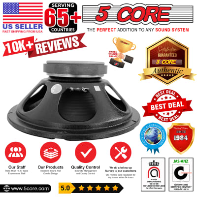 5 Core 12" Inch PA DJ Audio Subwoofer PAIR Replacement Speaker 1550 W , 8 Ohm , 60 oz Magnet -FR 12155 2pcs image 16