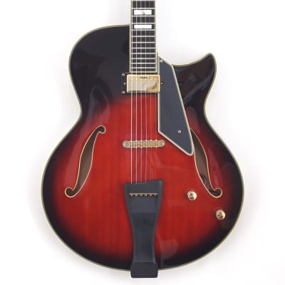 Conti Thinline Jazz Guitar [Peerless 'Equity Model' 2015] Deep Red Burst + Deluxe Mono Gig Bag image 2