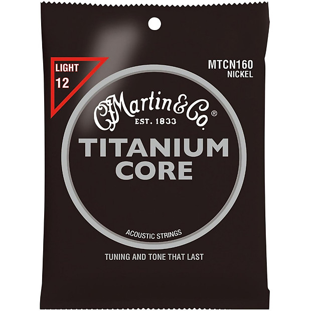 Martin MTCN160 Titanium Core Nickel Acoustic Guitar Strings - Light image 1