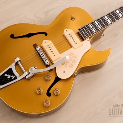1990 Gibson ES-295 Hollowbody Guitar Bullion Gold, Near-Mint w/ Bigsby, Case for sale