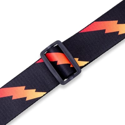 Levy's MPRB2 2" Printed Polyester Guitar Strap Red Rainbolt On Black image 4