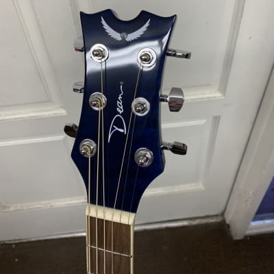 Dean AXS Dread Quilt Ash Trans Blue Acoustic Guitar B-stock Local Pickup image 2