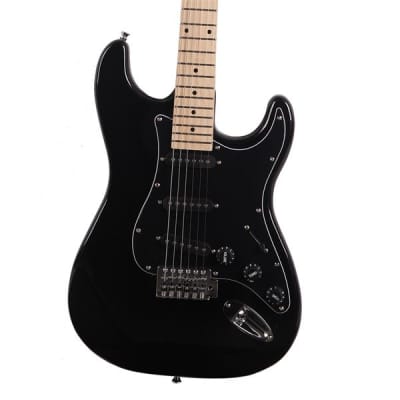 Glarry GST Electric Guitar With Black Pickguard Black image 7