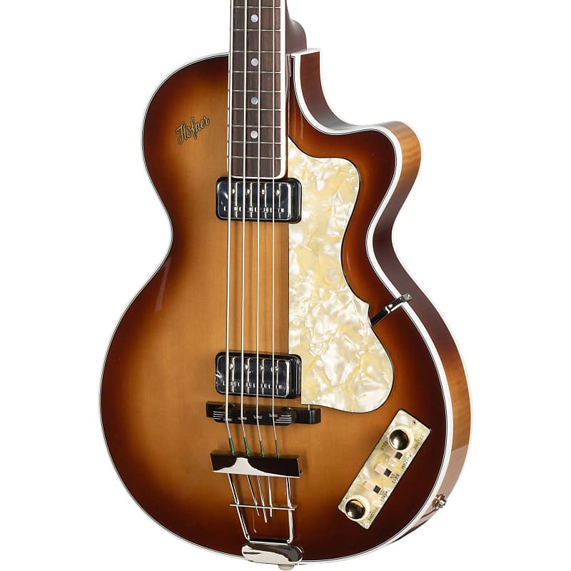 Hofner Hollowbody Club Bass Guitar Sunburst Reverb
