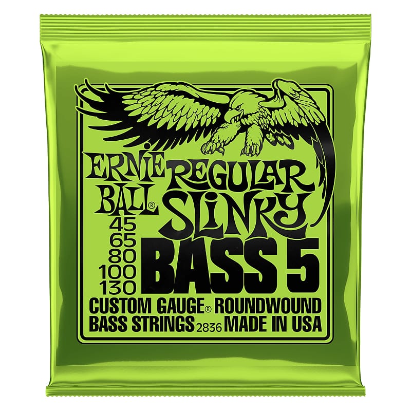 Ernie Ball 2836 Regular Slinky 5-String Nickel Wound Electric Bass Strings (45-130) image 1