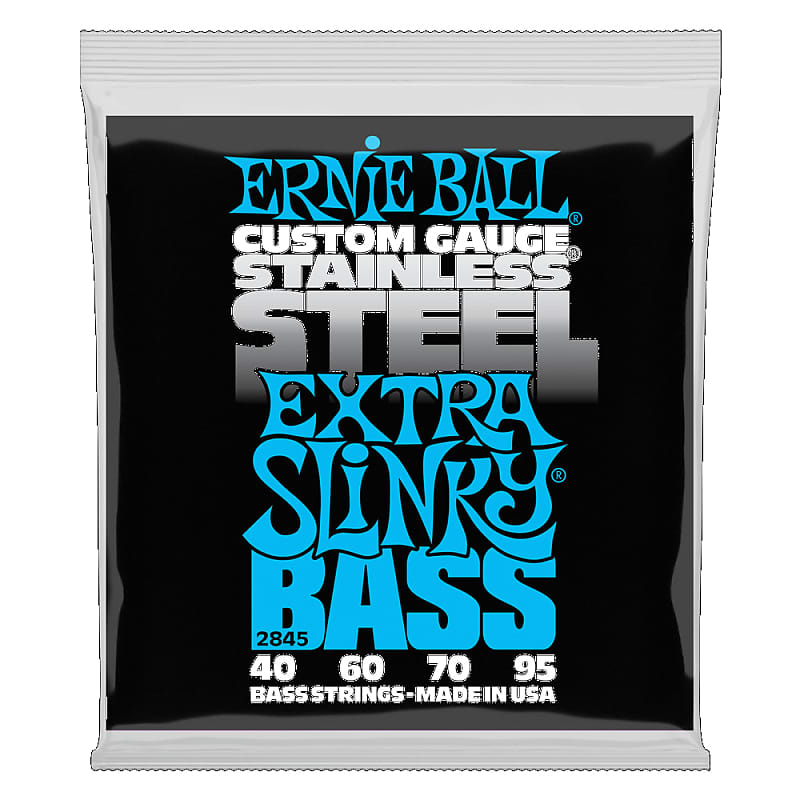 Ernie Ball Extra Slinky Stainless Steel Electric Bass Strings - 40-95 Gauge 2845 image 1