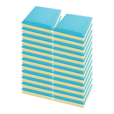 Arrowzoom 48 pcs Pearl White & Baby Blue Flat Bevel Tile Acoustic Foam 19.6 x 19.6 x 1.9 inches KK1039 image 1